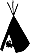 Silueta del Coc dins d’un tipi.